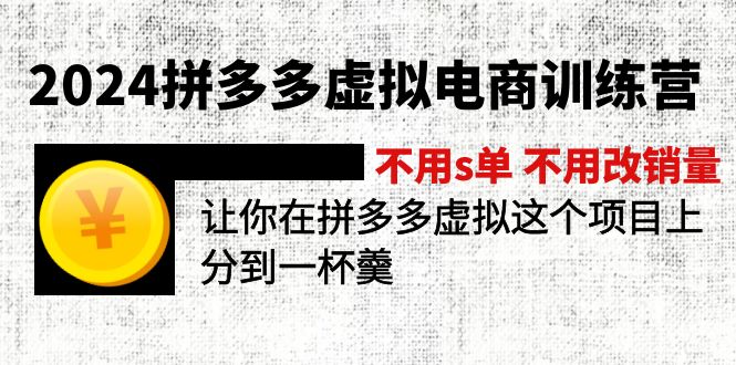 （11525期）2024拼多多虚拟电商训练营 不用s单 不用改销量  在拼多多虚拟上分到一杯羹-天孤无涯网
