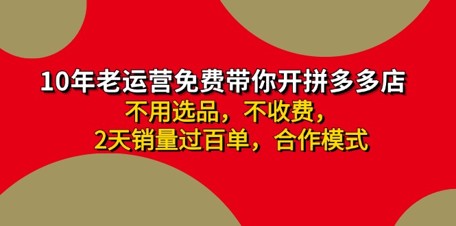 （11576期）拼多多-合作开店日入4000+两天销量过百单，无学费、老运营教操作、小白…-天孤无涯网