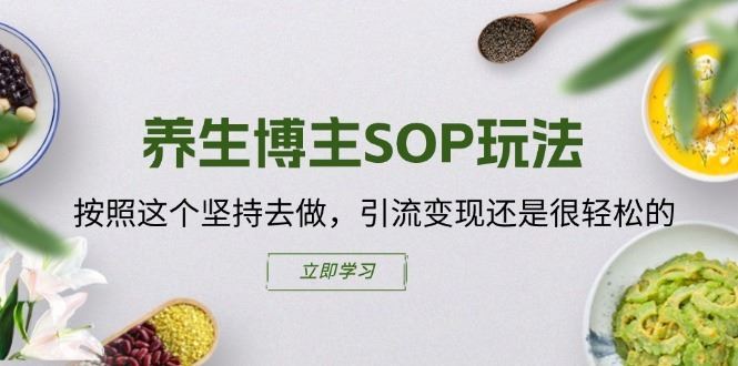 养生博主SOP玩法，按照这个坚持去做，引流变现还是很轻松的-天孤无涯网