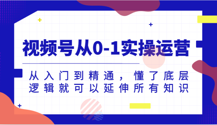 视频号从0-1实操运营，从入门到精通，懂了底层逻辑就可以延伸所有知识（更新2024.7）-天孤无涯网