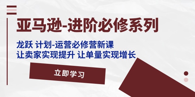 （11623期）亚马逊-进阶必修系列，龙跃 计划-运营必修营新课，让卖家实现提升 让单…-天孤无涯网