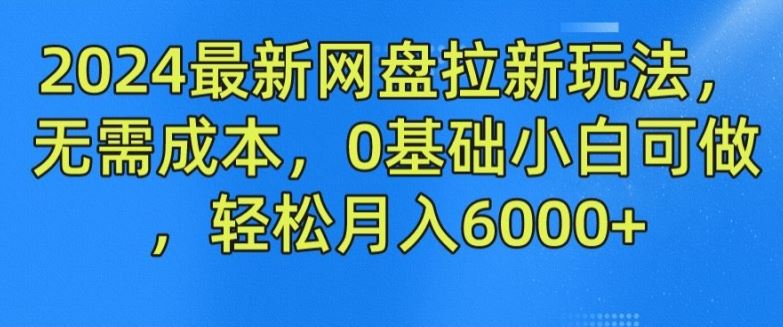 2024最新网盘拉新玩法，无需成本，0基础小白可做，轻松月入6000+【揭秘】-天孤无涯网