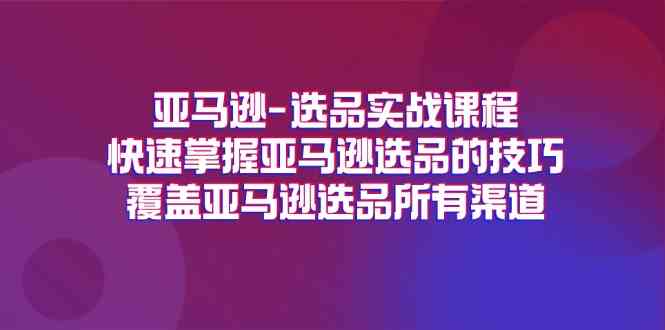 亚马逊选品实战课程，快速掌握亚马逊选品的技巧，覆盖亚马逊选品所有渠道-天孤无涯网