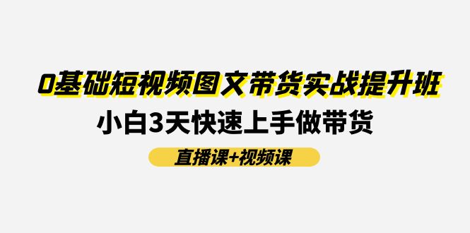 （11641期）0基础短视频图文带货实战提升班(直播课+视频课)：小白3天快速上手做带货-天孤无涯网