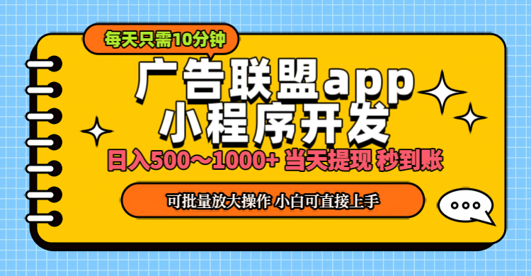（11645期）小程序开发 广告赚钱 日入500~1000+ 小白轻松上手！-天孤无涯网