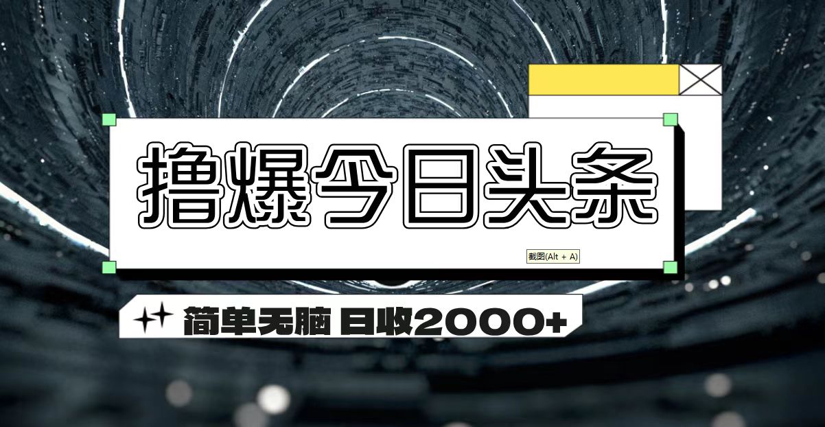 （11665期）撸爆今日头条 简单无脑操作 日收2000+-天孤无涯网