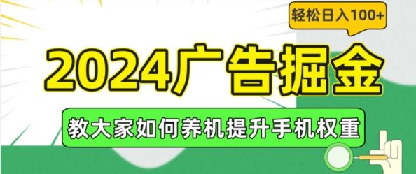 2024广告掘金，教大家如何养机提升手机权重，轻松日入100+【揭秘】-天孤无涯网