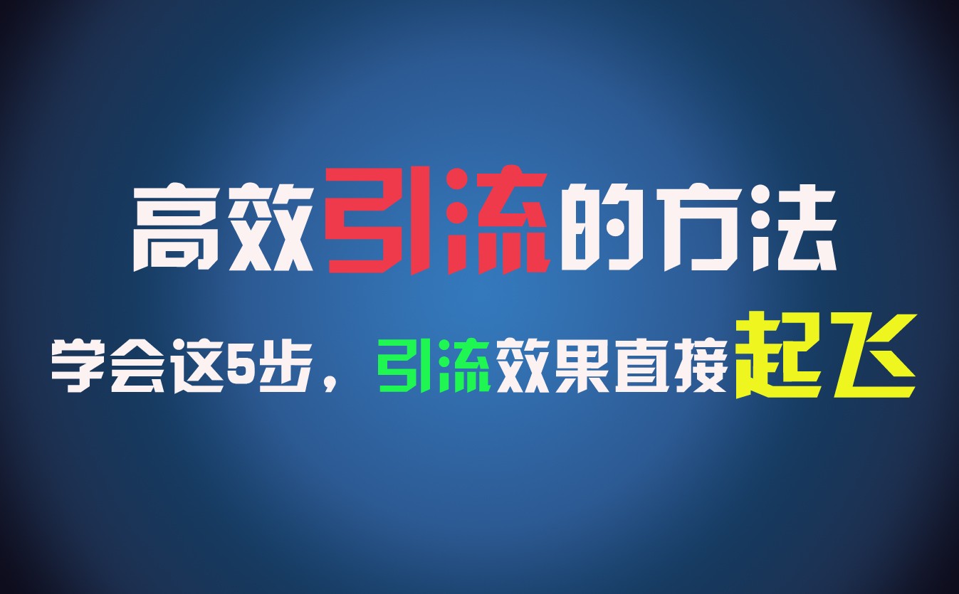 高效引流的方法，可以帮助你日引300+创业粉，一年轻松收入30万，比打工强太多！-天孤无涯网