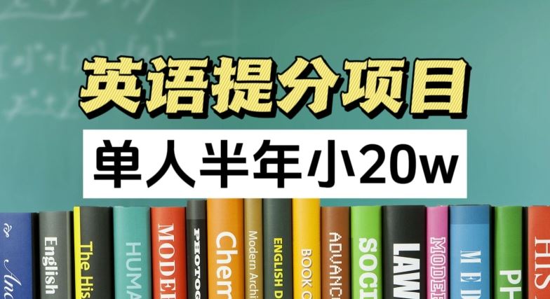 英语提分项目，100%正规项目，单人半年小 20w-天孤无涯网