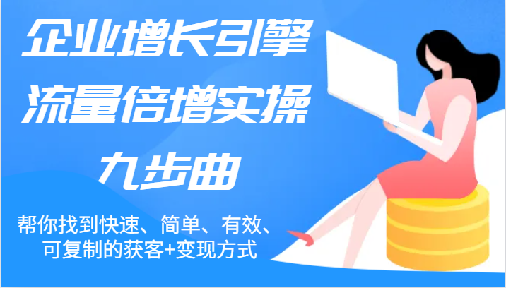 企业增长引擎流量倍增实操九步曲，帮你找到快速、简单、有效、可复制的获客+变现方式-天孤无涯网
