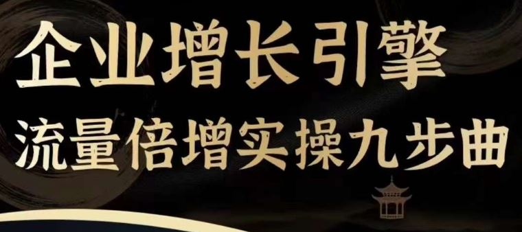 企业增长引擎流量倍增实操九步曲，一套课程帮你找到快速、简单、有效、可复制的获客+变现方式，-天孤无涯网