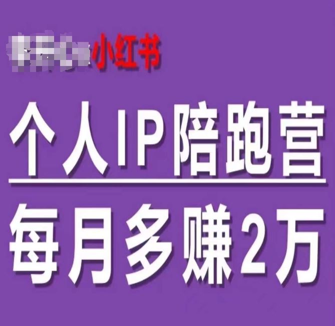 小红书个人IP陪跑营，60天拥有自动转化成交的双渠道个人IP，每月多赚2w-天孤无涯网