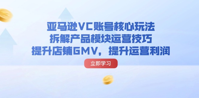 （11848期）亚马逊VC账号核心玩法，拆解产品模块运营技巧，提升店铺GMV，提升运营利润-天孤无涯网