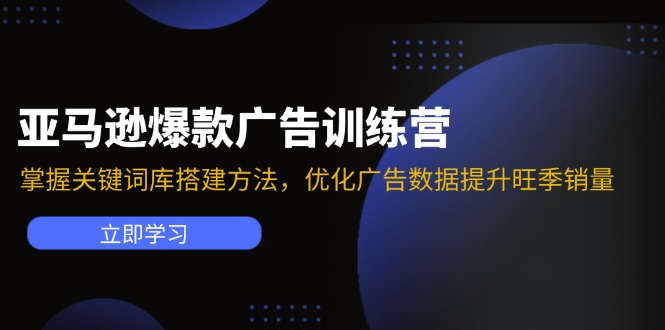 （11858期）亚马逊爆款广告训练营：掌握关键词库搭建方法，优化广告数据提升旺季销量-天孤无涯网