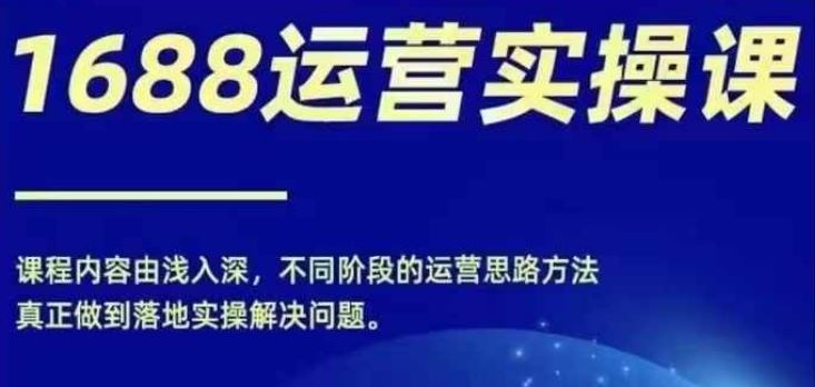 1688实操运营课，零基础学会1688实操运营，电商年入百万不是梦-天孤无涯网