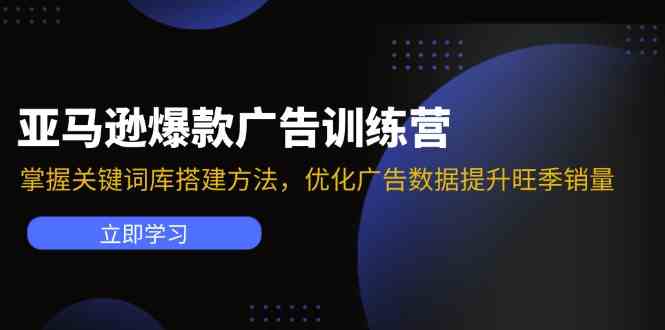 亚马逊爆款广告训练营：掌握关键词库搭建方法，优化广告数据提升旺季销量-天孤无涯网