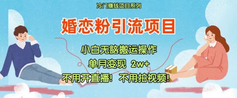 小红书婚恋粉引流，不用开直播，不用拍视频，不用做交付【揭秘】-天孤无涯网