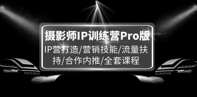 摄影师IP训练营Pro版，IP营打造/营销技能/流量扶持/合作内推/全套课程-天孤无涯网