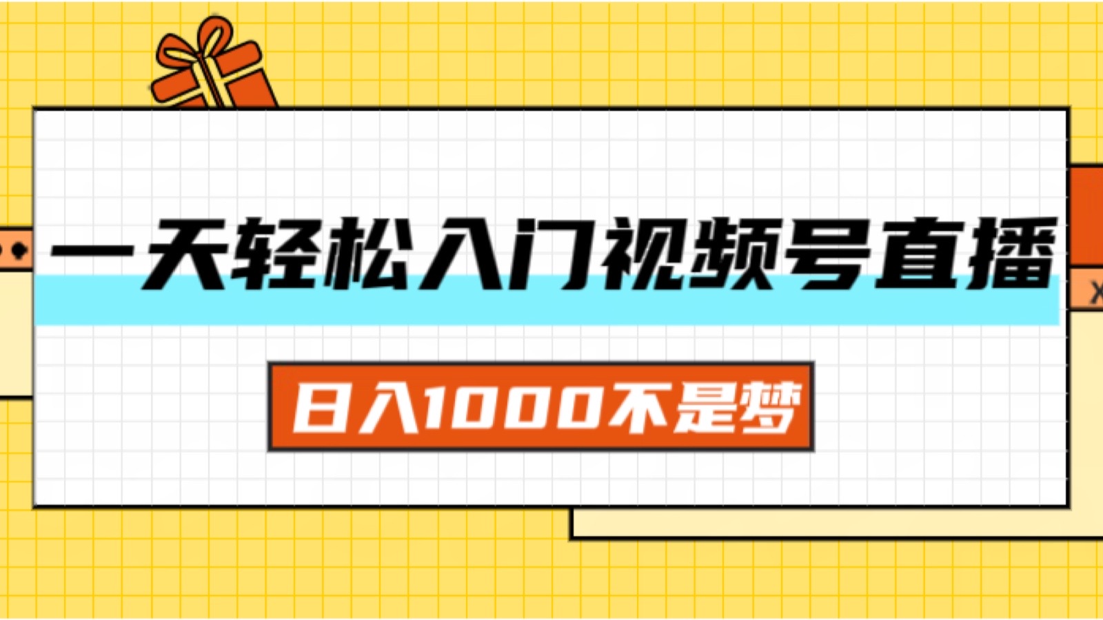 （11906期）一天入门视频号直播带货，日入1000不是梦-天孤无涯网