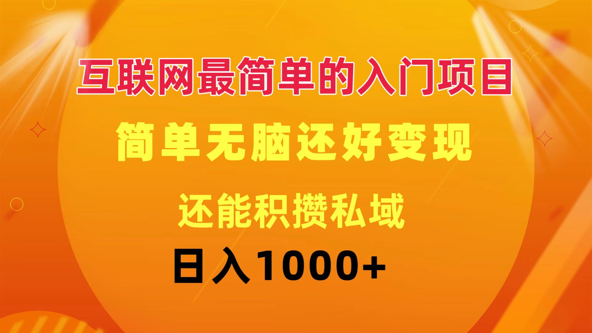 （11922期）互联网最简单的入门项目：简单无脑变现还能积攒私域一天轻松1000+-天孤无涯网