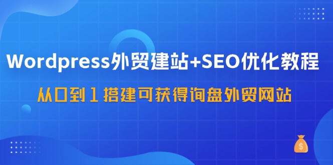 WordPress外贸建站+SEO优化教程，从0到1搭建可获得询盘外贸网站（57节课）-天孤无涯网