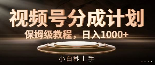 视频号分成计划保姆级教程，日入1K，小白秒上手【揭秘】-天孤无涯网
