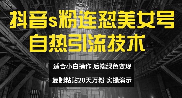 抖音s粉连怼美女号自热引流技术复制粘贴，20天万粉账号，无需实名制，矩阵操作【揭秘】-天孤无涯网