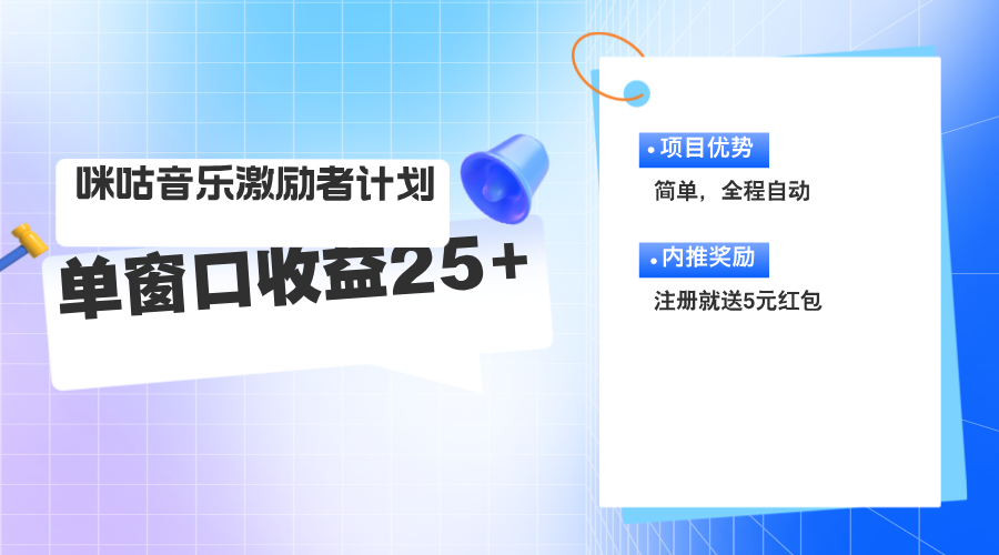 （11942期）咪咕激励者计划，单窗口收益20~25，可矩阵操作-天孤无涯网