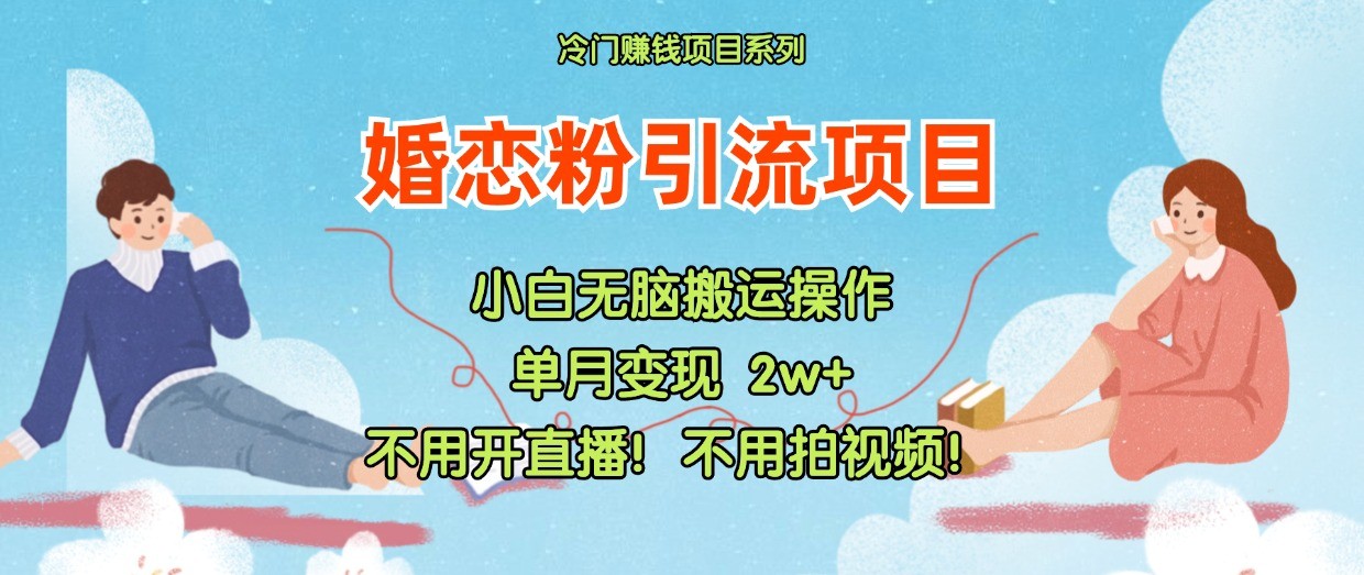 小红书婚恋粉引流，不用开直播！不用拍视频！不用做交付-天孤无涯网