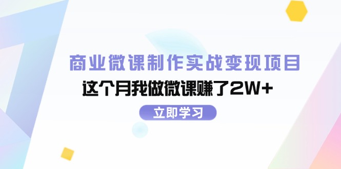 （11959期）商业微课制作实战变现项目，这个月我做微课赚了2W+-天孤无涯网