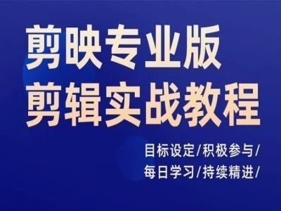 剪映专业版剪辑实战教程，目标设定/积极参与/每日学习/持续精进-天孤无涯网
