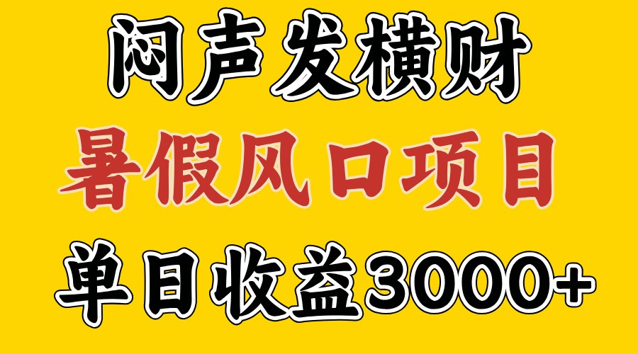 30天赚了7.5W 暑假风口项目，比较好学，2天左右上手-天孤无涯网