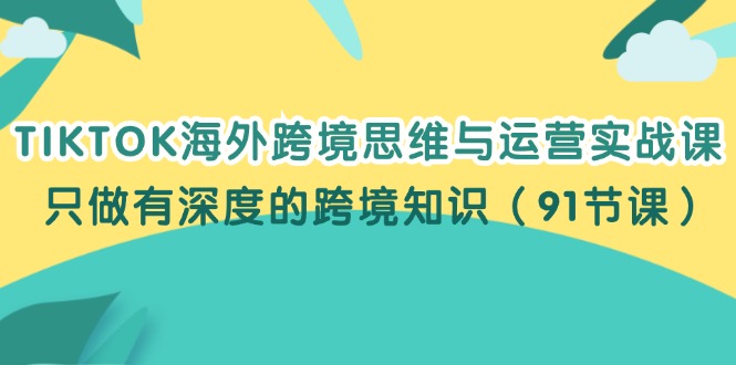 （12010期）TIKTOK海外跨境思维与运营实战课，只做有深度的跨境知识（91节课）-天孤无涯网