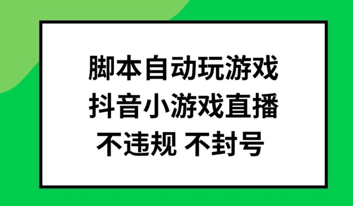 脚本自动玩游戏，抖音小游戏直播，不违规不封号可批量做【揭秘】-天孤无涯网