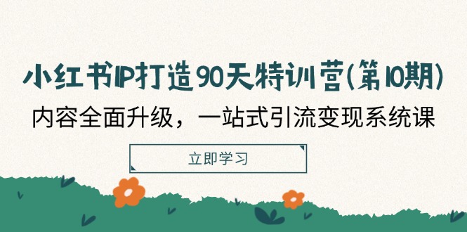 小红书IP打造90天特训营(第10期)：内容全面升级，一站式引流变现系统课-天孤无涯网