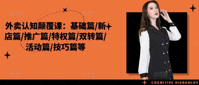 外卖认知颠覆课：基础篇/新店篇/推广篇/特权篇/双转篇/活动篇/技巧篇等-天孤无涯网
