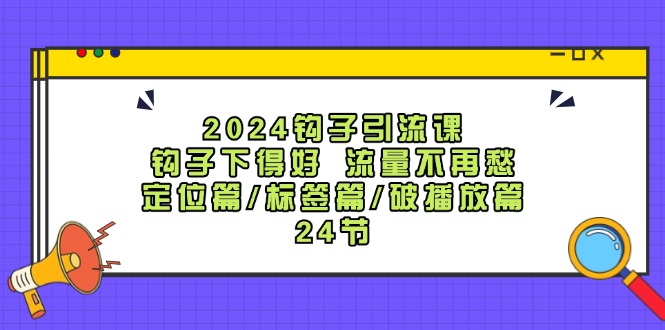 2024钩子引流课：钩子下得好流量不再愁，定位篇/标签篇/破播放篇/24节-天孤无涯网
