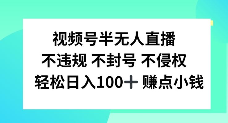 视频号半无人直播，不违规不封号，轻松日入100+【揭秘】-天孤无涯网