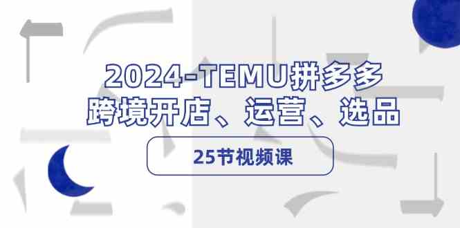 2024TEMU拼多多跨境开店、运营、选品（25节视频课）-天孤无涯网