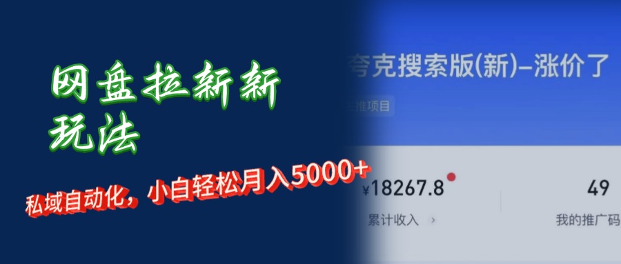 （12141期）网盘拉新+私域运营，小白轻松月入5000+！-天孤无涯网