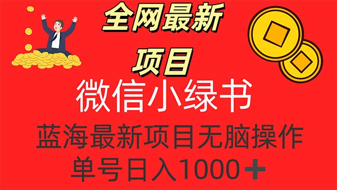 （12163期）全网最新项目，微信小绿书，做第一批吃肉的人，一天十几分钟，无脑单号…-天孤无涯网
