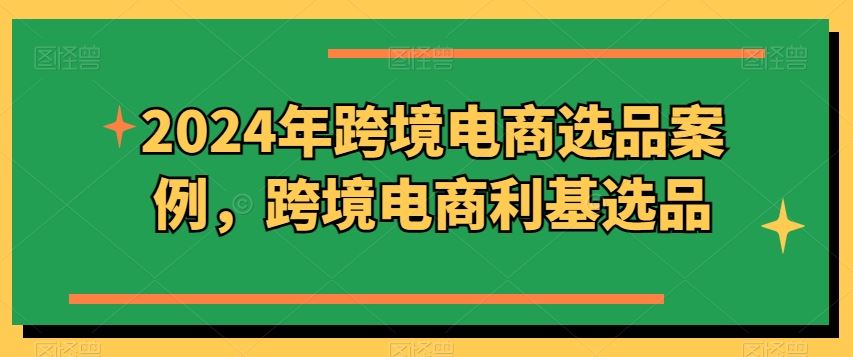 2024年跨境电商选品案例，跨境电商利基选品（更新）-天孤无涯网
