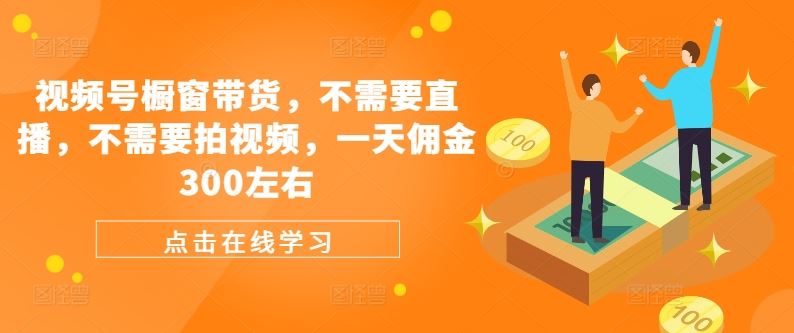 视频号橱窗带货，不需要直播，不需要拍视频，一天佣金300左右-天孤无涯网