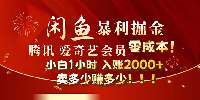 （12236期）闲鱼全新暴力掘金玩法，官方正品影视会员无成本渠道！小白1小时收…-天孤无涯网