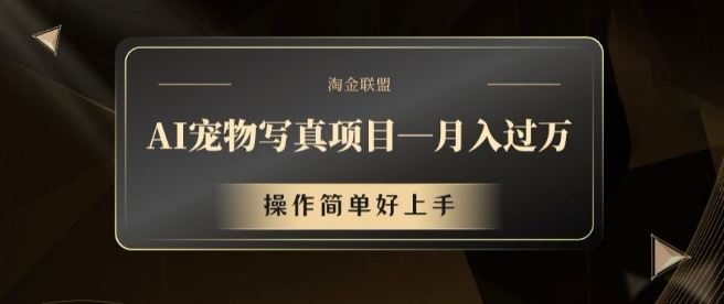 AI宠物写真项目，月入过万，操作简单好上手【揭秘】-天孤无涯网