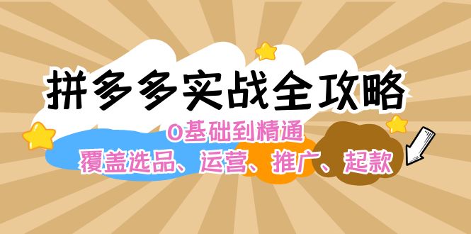 （12292期）拼多多实战全攻略：0基础到精通，覆盖选品、运营、推广、起款-天孤无涯网