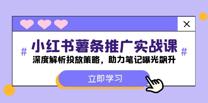 （12289期）小红书-薯 条 推 广 实战课：深度解析投放策略，助力笔记曝光飙升-天孤无涯网
