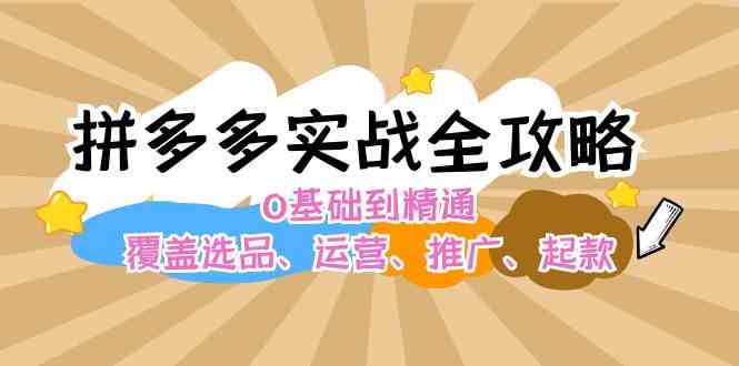 拼多多实战全攻略：0基础到精通，覆盖选品、运营、推广、起款-天孤无涯网