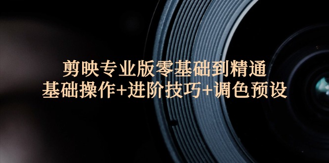 （12310期）剪映专业版零基础到精通：基础操作+进阶技巧+调色预设"-天孤无涯网