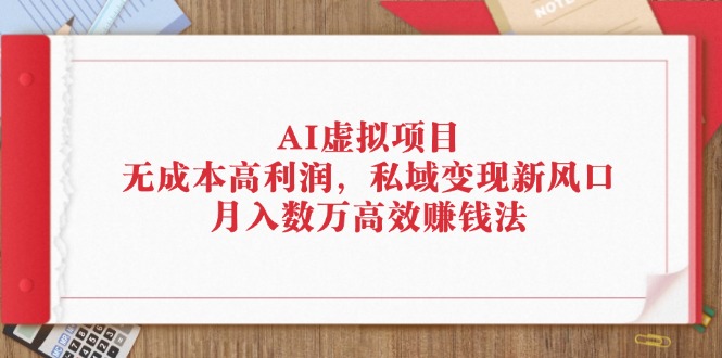 （12355期）AI虚拟项目：无成本高利润，私域变现新风口，月入数万高效赚钱法-天孤无涯网